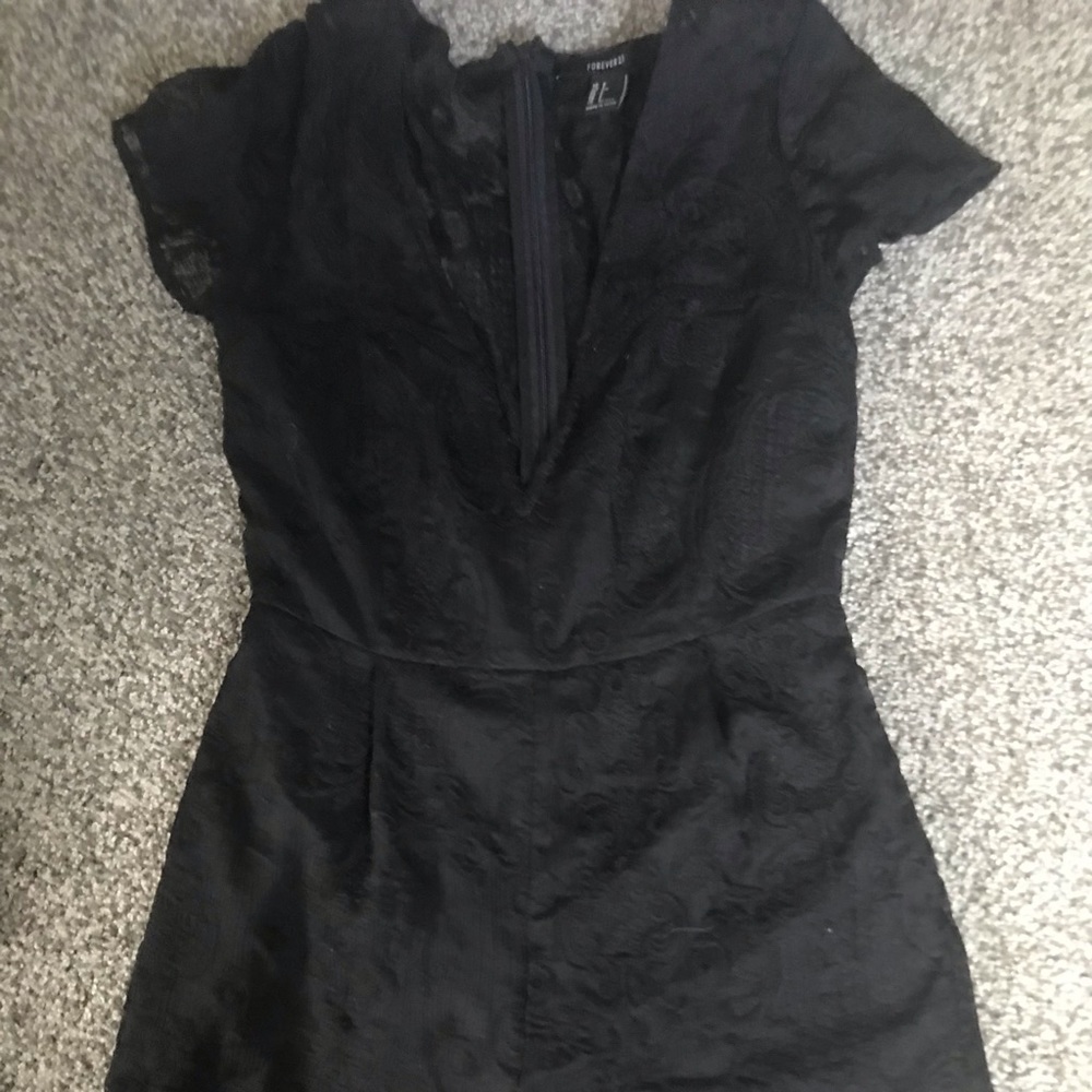 Black Lace V-Neck Romper